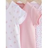 NEXT 3 Pack Baby Romper with Two-Way Zip, pink