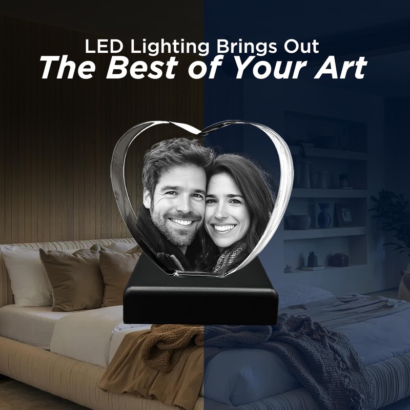 CAPTUR3D LED Light Base, Medium Square Base Light for Crystal