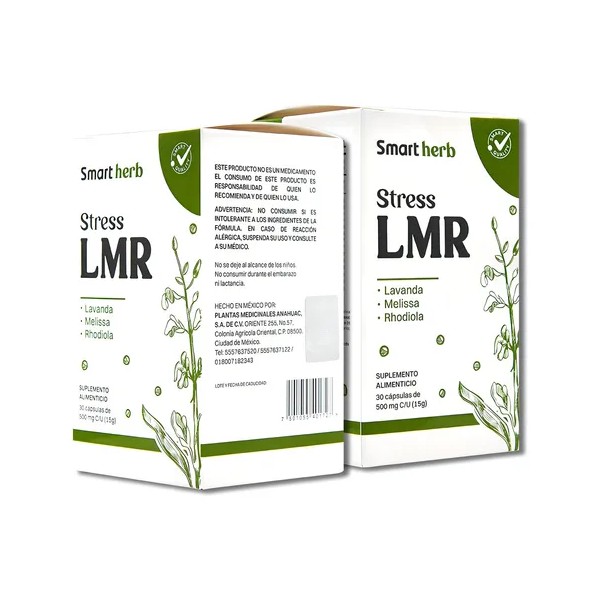Smart Herb Paquete Stress LMR, Suplemento Alimenticio, 2 Piezas (30
