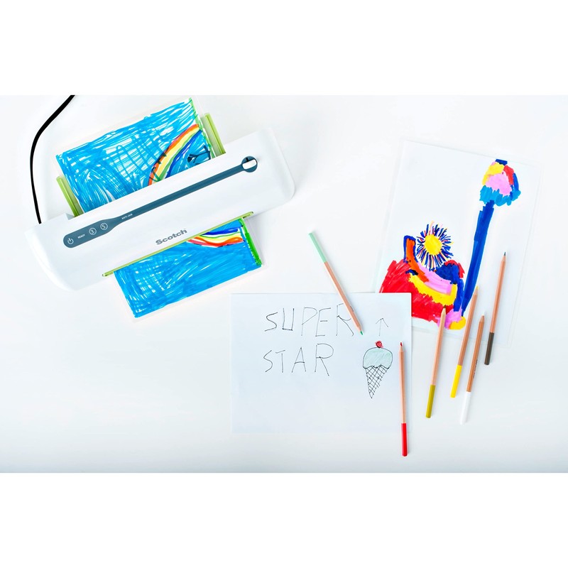 3M Scotch Self-Sealing Laminating Pouches, Bag Tags with Loops, Glossy,