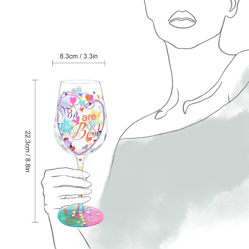 NymphFable 15oz Handgemalt Weingläser Du bist der beste Geschenkideen Personalisierte