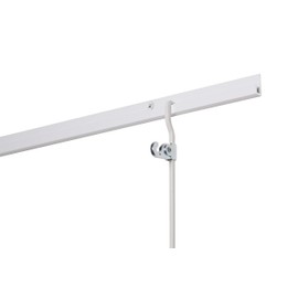 STAS j-Rail max Art Gallery Hanging System - Covers 4.92 ft of Wall Space - Art Display Rail for Museum & Gallery Picture Rail with Installation Hardware (White Rails, Includes 2 Rods & Hooks)