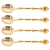 Alipis 4pcs Elegant Pattern Dessert Spoons , Stainless Steel Coffee