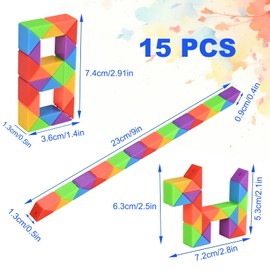 GOLDGE 15 Pack Mini Cube Puzzle Fidget Toys - Bulk Party Favors & Goodie Bag Stuffers for Kids, Travel Toys for Ages 4-8, Treasure Box Toys for Classroom, Birthday & Back to School Gifts