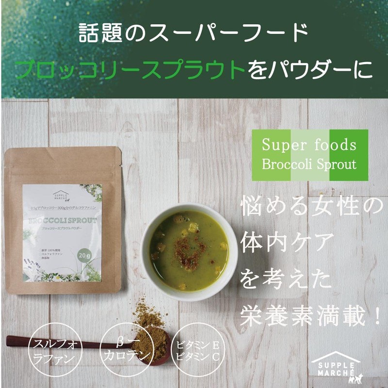 【医師が選ぶ最強食材 ブロッコリースプラウトパウダー 20g（50回分）150日 スルフォラファン サプリ ダイエット 美容 健康 エイジングケア ブロッコリースプラウト