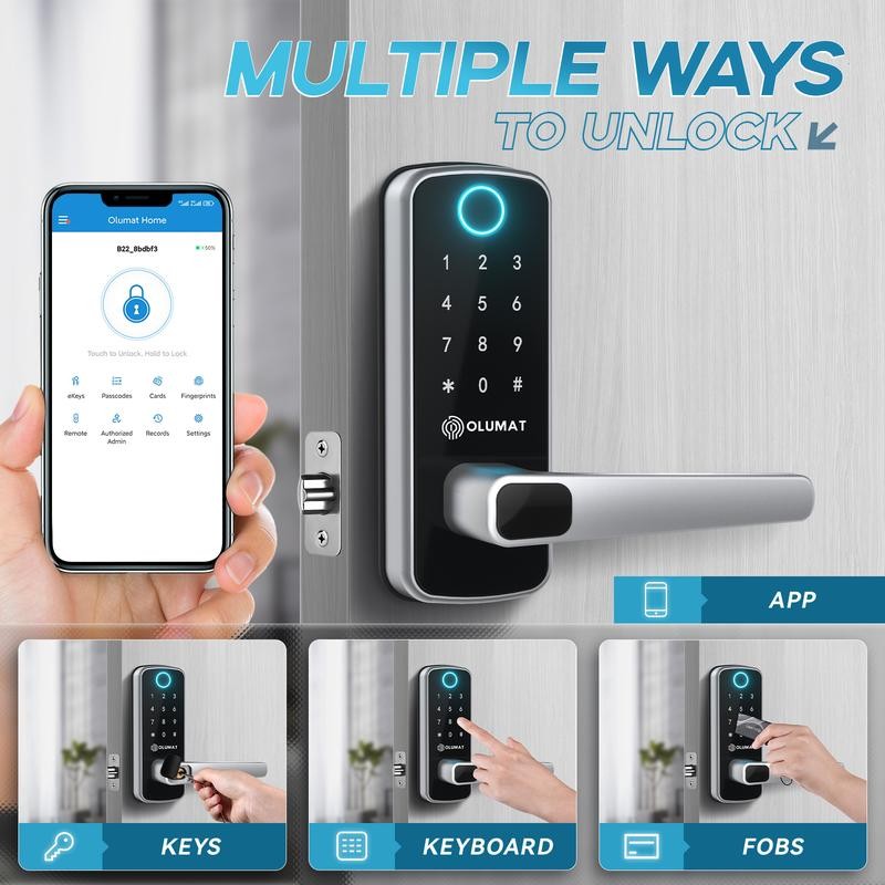 Smart Door Lock, Keyless Entry Door Lock Fingerprint Door Lock