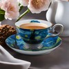 AOTELIDA Floral Tea Cups Saucers Set of 2, Bone China