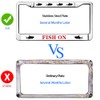 Fish On Christ License Plate Frame Religious Jesus Saves Two-Hole