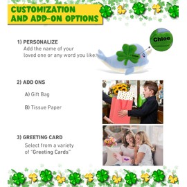 DolliBu Baby Soft Blue Narwhal Stuffed Animal with Green Plush Shamrock, Cute Green Shamrock Plush, St Patricks Day Stuffed Animal Narwhal, Good Luck St Patricks Day Toys for Kids, Baby - 11.75 Inches