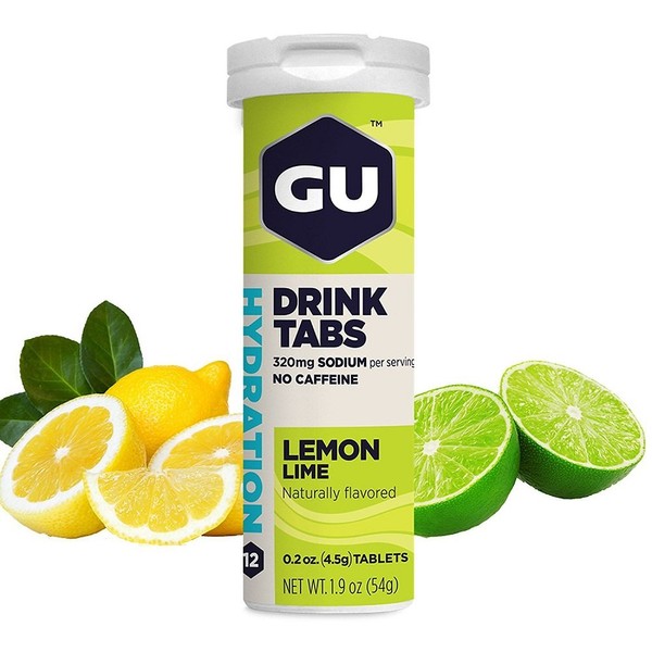 GU Energy Labs Brew Electrolyte Energy Drink Tablets, Lemon Lime, 73 Gram
