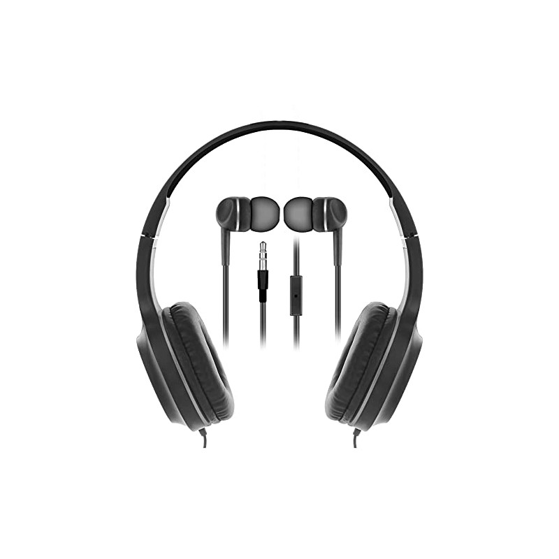 SENTRY BLWHC101 Overhead & Buds 2PACK Wired Black/Gray