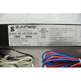 Sunpark New SUNPARK ELECTRONIC FLUORESCENT 2xF32T8 BALLAST 120-2/32IS HPF