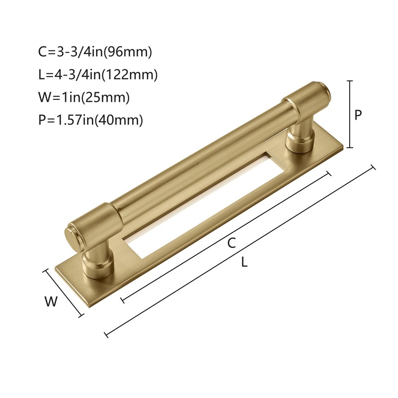 khtumeware 5 Pack 3-3/4 Inch(96 mm) Center to Center Brushed