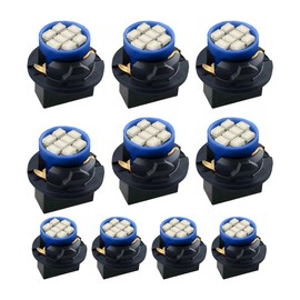 DUSCOKE 10PCS T10 194 168 LED Dash Instrument Light Bulbs with Twist Lock Socket, Bright Panel Gauge Cluster Light Car Interior Replacement Bulbs for Map Dome Trunk Dashboard Lights (Blue)