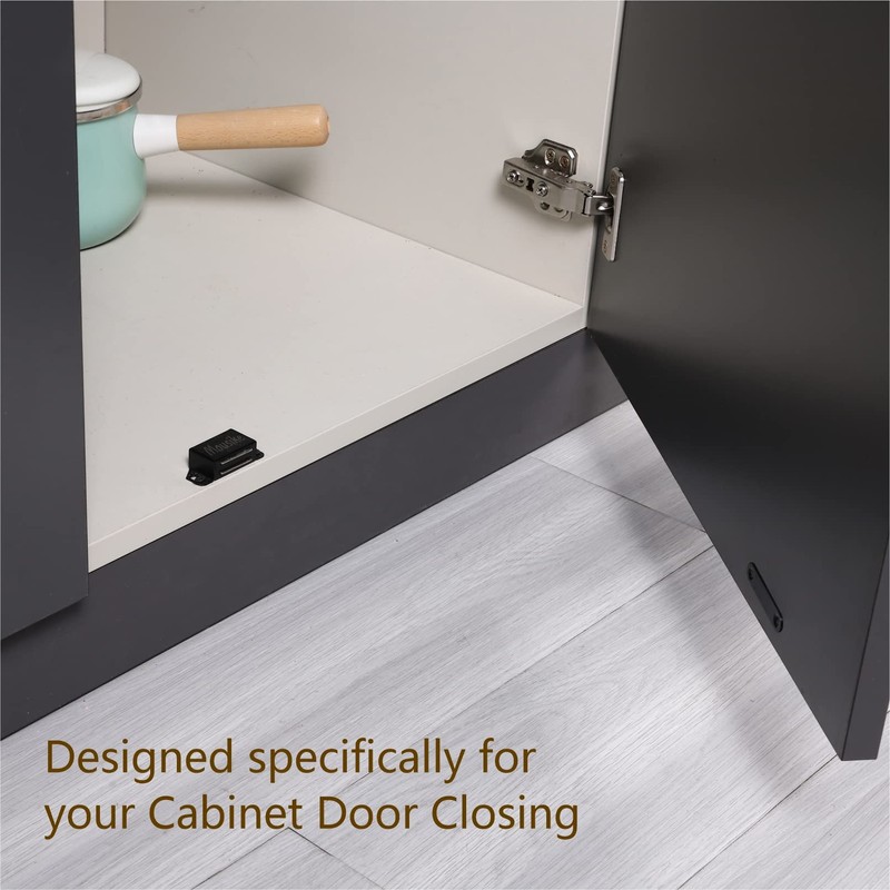 Mousike Cabinet Magnets 30lb Black Door Magnets with Strong Magnetic