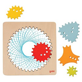 Goki Spirograph, Wood, 6 Pieces, 13 x 13 x 0.5 cm