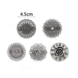 Pack of 5 Vintage Pullover Scarf Cardigan Clips Women's Round Vintage Cape Brooch Scarf Clip, Brooches for Clothing, Clips for Clothing, Vintage Collar Dress Clips for Women Girls, Zinc
