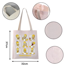 VAMSII Cartoon Themed Tote Bag TV Show Merch Gift Funny shopping Tote Bag Gift For TV Show Fans (HOMER MOODS tote)