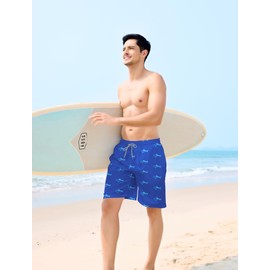 APTRO Mens Swim Trunks with Compression Liner 2 in 1 Swim Shorts 5 inch Inseam Quick Dry Bathing Suit Men with Lining Pockets MP318 M