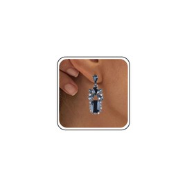 Inilbran Bohemia Black Crystal Drop Earrings Black Gemstone Dangle Earrings Vintage Rhinestone Gemstone Earrings Sparkly Crystal Cz Studs Earrings Jewelry for Women and Teen Girls