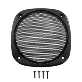 DGZZI Speaker Mesh Cover 5 inches Square Subwoofer Protective Fine Mesh Grid ABS Plastic with 4 Screw Diagonal Distance 138mm for DIY Home Car Speaker Decoration Ring Black