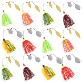 Spinner Baits Fishing Lures Kit,Bass Fishing Lures Spinnerbaits Buzzbait Set Hard Metal Topwater Swimbait Jig Lure for Bass Pike Trout Walleye