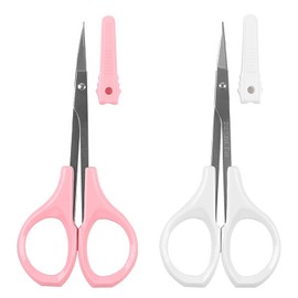 Samcos 2-Piece Set Cutting Work Scissors with Protective Cap, 4 Inches, Good Cutting Performance, Precision, Ultra-Fine, Cutting Art, Thread Cutting, Sewing, Home Use, Handicraft, DIY