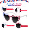 JUSTOTRY 2Pcs 4th of July Sunglasses, Red White and Blue