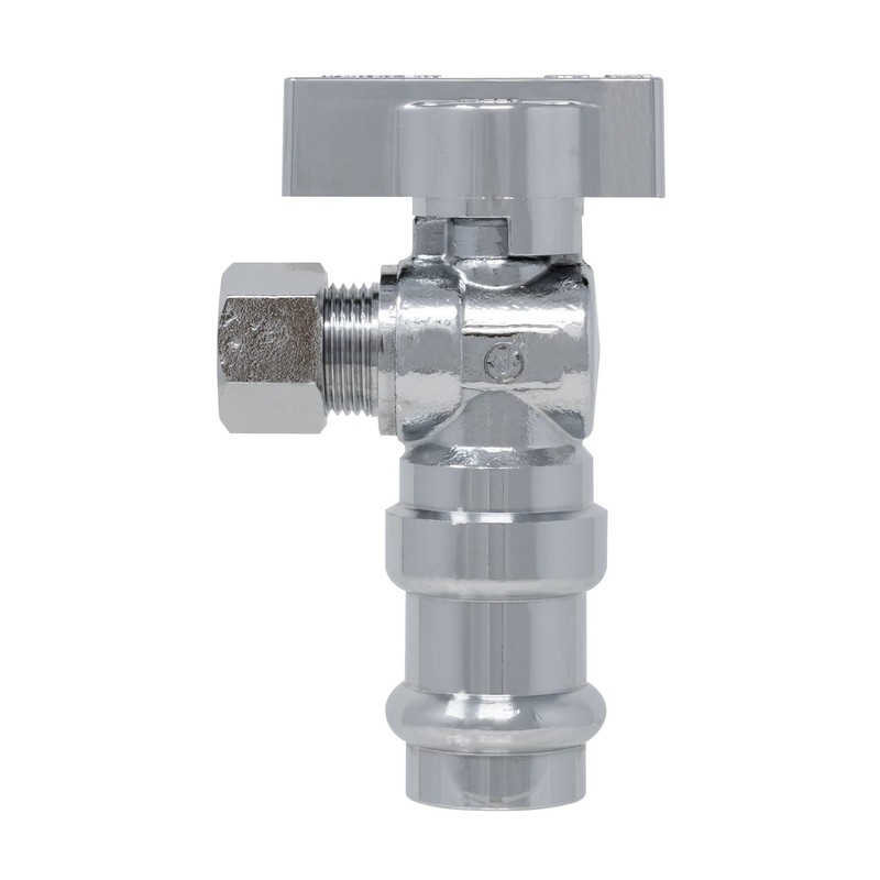 1/4 Turn Angle Stop Valve, 1/2" Press x 3/8" OD