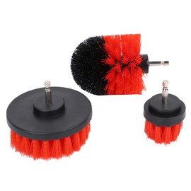 Drill Brush, 3PCS Power Scrubber Cleaning Brush Attachment Set Drill Scrub Brushes Kit 1/4in Quick Change Shaft Electric Drill Cleaning Kit for Cleaning Tub, Shower, Bathroom and Kitchen Surface(red)
