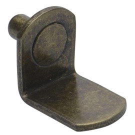5mm (50 Pack) Bracket Style Cabinet Shelf Support Pegs | "L" Clips for Kitchen & Bookcase | Antique Brass