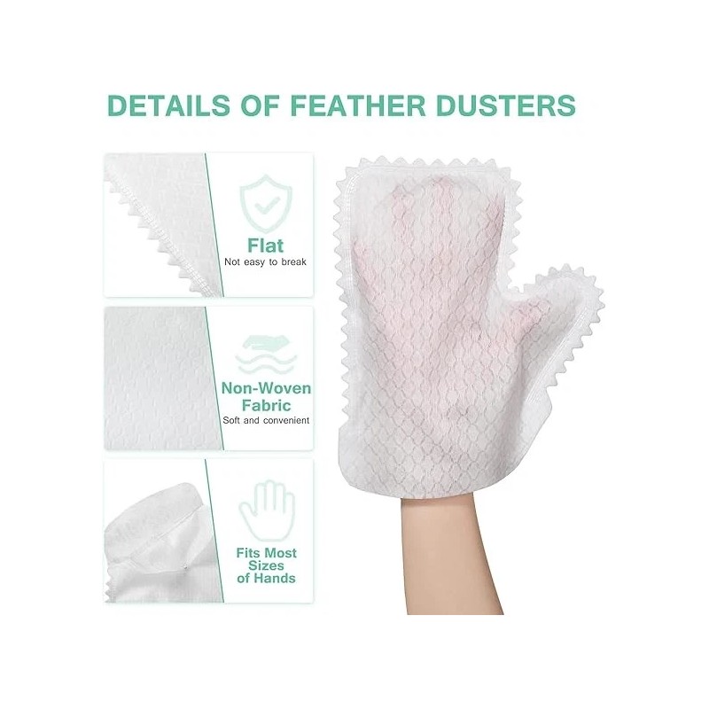 Patelai 60PCS White Microfiber Dusting Gloves Dual-Sided Cleaning Mitts