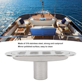 LOCADENCE Boat Floor Deck Drain, Anti Clogging 316 Stainless Steel Mirror Polished Boat Drain, Floor Deck Drainage Cover Plug Scupper for Home Bathroom, Yachts, Motorhomes