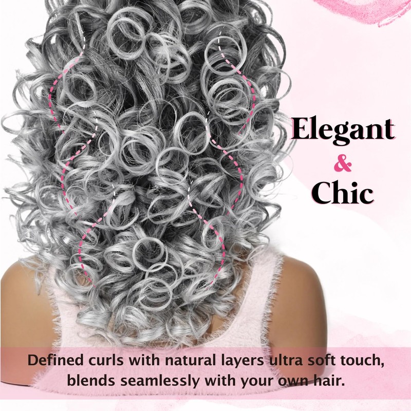 Curly Drawstring Ponytail for Black Women,20 Inch Yaki Synthetic Ponytail