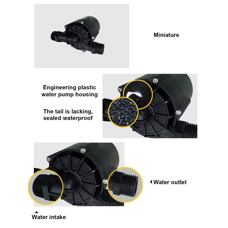 Water Pump BS‑55D DC12V Mini Low Noise Waterproof 20000 Hours