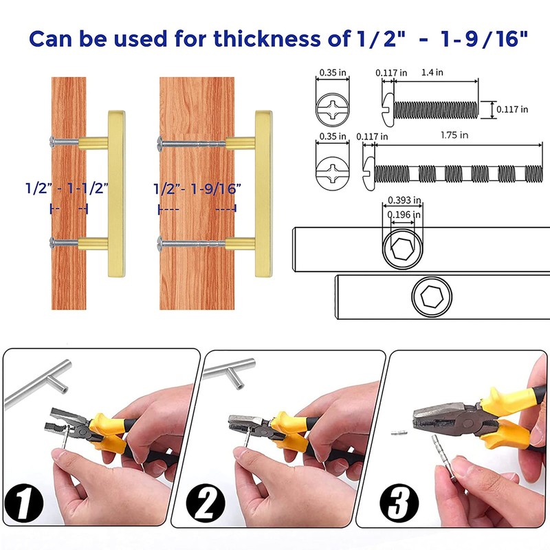 Ravinte 20 Pack 5 inch Square Cabinet Pulls Brushed Brass