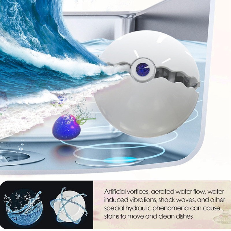 Mini Sink Dishwasher, Mini Ultrasonic Dishwasher, 1200mAh, USB Charging, IP67,