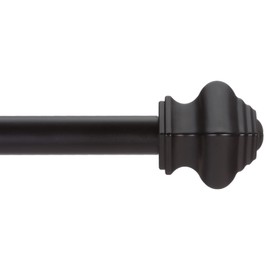 Thestoa Curtain Rods for Windows 32-48 inch, 5/8"Black Curtain Rods, Stainless Steel Heavy Duty Curtain Rods for Bedroom, Living Room, Outdoor Curtain Rod Black
