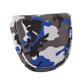 GOOACTION Camo Golf Club Center Shaft Mallet Putter Cover Magnetic Closure Camouflage Blue Pattern Putter Headcover