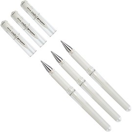 Mitsubishi 146895 Gel Roller Uni-Ball Signo UM-153 Tip 0.6 mm White Pack of 3
