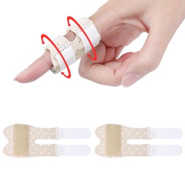 Wisesso Trigger Thumb Splints, Finger Splint for Broken/Straightening/Arthritis, Breathable Thumb Brace for Thumb/Middle/Ring/Index/Pinky Finger, Beige, Short, 2pcs