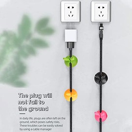 12PCS Cable Clip Silicone Cute Bunny Cable Holders Rabbit Ears Colorful Smart Desk Wire Clips Desktop Wire Organizer Cord Management for Home Office