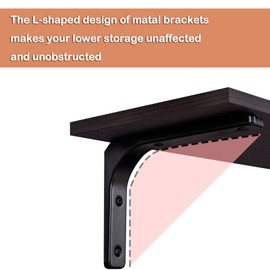DINZI LVJ Long Wall Shelves, 39.4Inch Wall Mounted Shelves Set of 2, Extra Large Wall Storage Ledges with Sturdy Metal Brackets for Living Room, Bathroom, Bedroom, Kitchen, Espresso