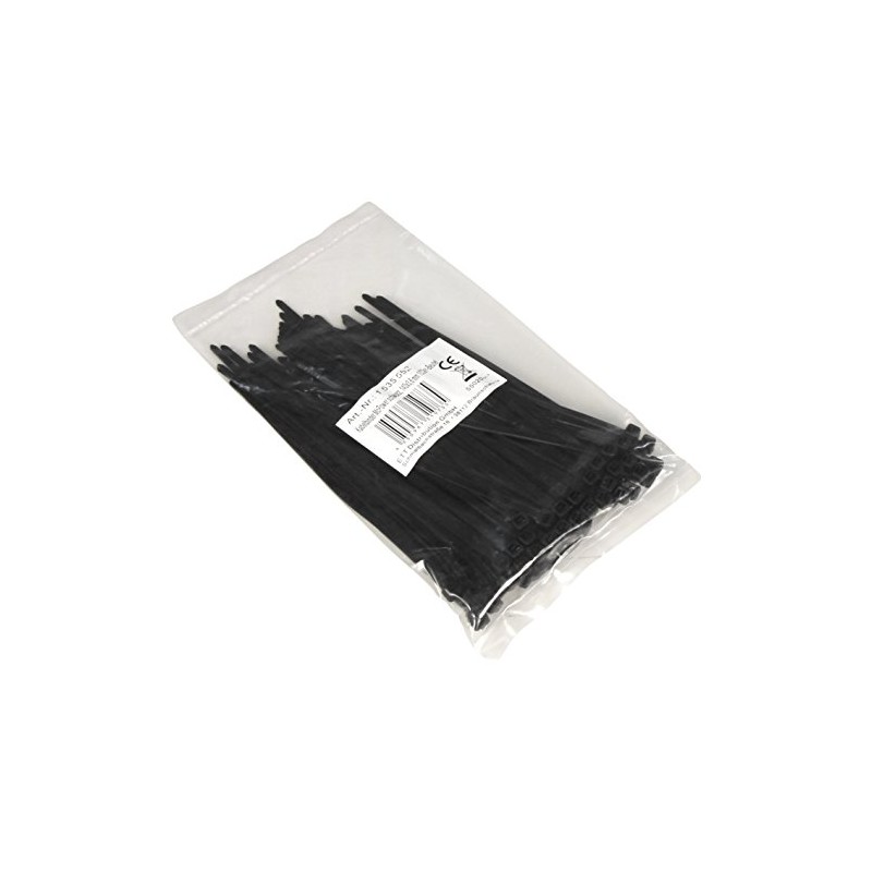 McPower Black 140X3,6 mm Pack of 100 Cable Ties