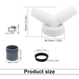 LINTRA Y Shaped Drain Adapter, 19-24mm Y Distributor Washing Machine Drain for Inlet Connection, Washing Machine Drain Adapter for Dishwashers and Washing Machines, with Hose Coupling