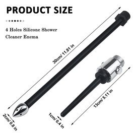 Shower Enema System with On/Off Switch, Shower Douche for Men and Women Portable Cleaning, Enema Nozzle Kit for Most Shower Systems ABS Black