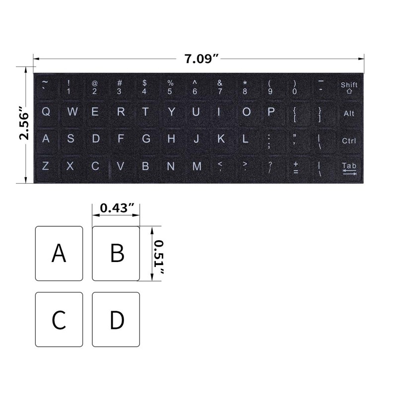 English Keyboard Stickers, 2 Pack Replacement Keyboard Letters Sticker with