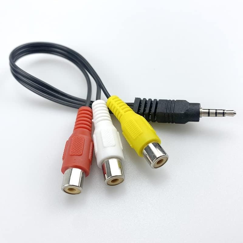 FANTIA 3.5mm to 3 RCA AV Adapter Cable - Black,