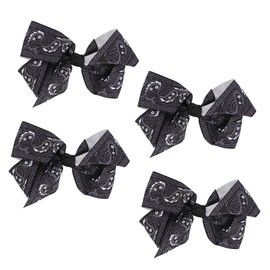 4 Pack Western Paisley Hair Bows for Women Hair Clips (Black)