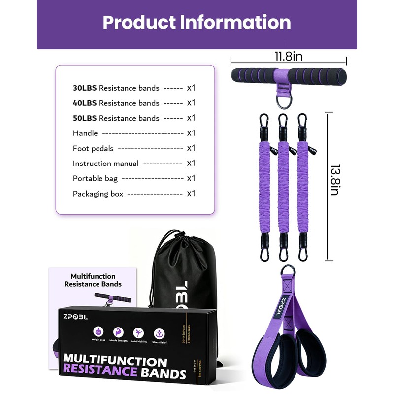 Multifunctional Portable Pedal Resistance Band with Handle for Women -